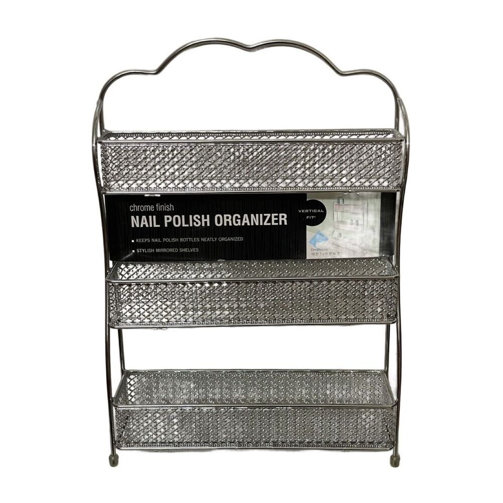 Chrome Finish Nail Polish Organizer Rack - 3 Tier (NWT)